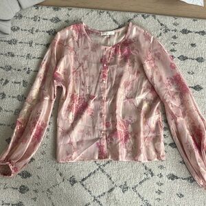 Loveshack fancy silk top xs